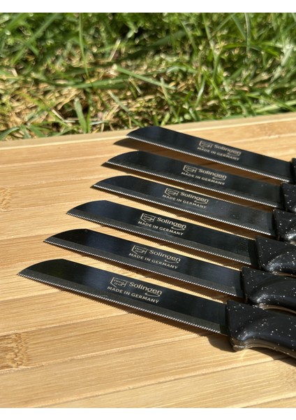 12 Parça Siyah Set 6 Meyve Bıçağı+3 Sebze Bıçağı+3 Ava Bıçak modelleri