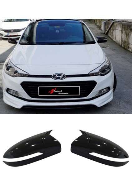 Hyundai I20 2014 ve Sonrası Sinyalli Batman Yarasa Ayna Kapağı Takım Piano Black