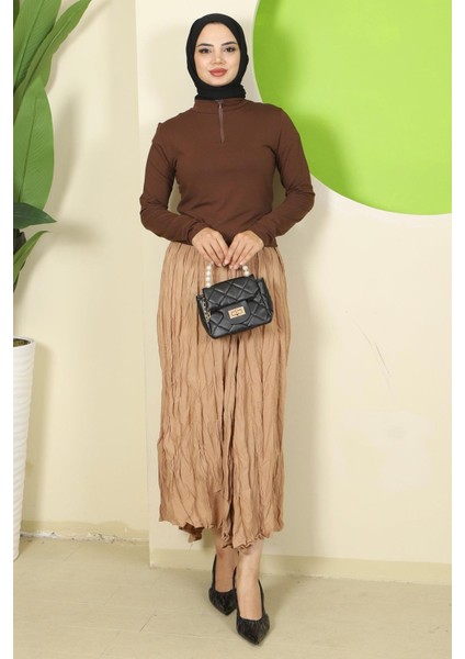 Yarım Fermuarlı Body Kahverengi HM2830 fırsatları