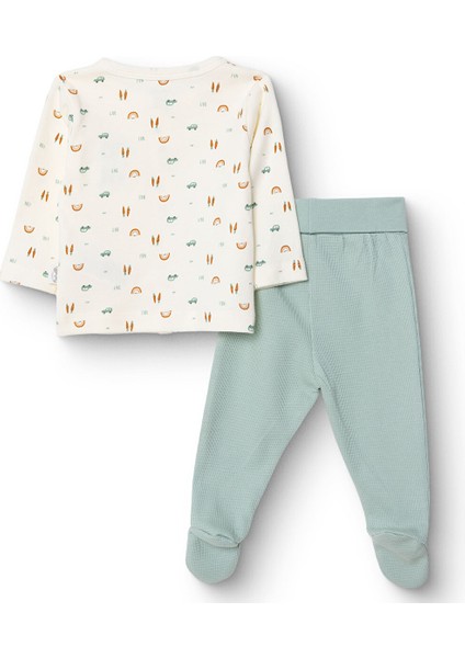 Erkek Bebek Yenidoğan Wooden Car Hırka-Patikli Alt Interlok Bisiklet Yaka Uzun Kol fiyatları