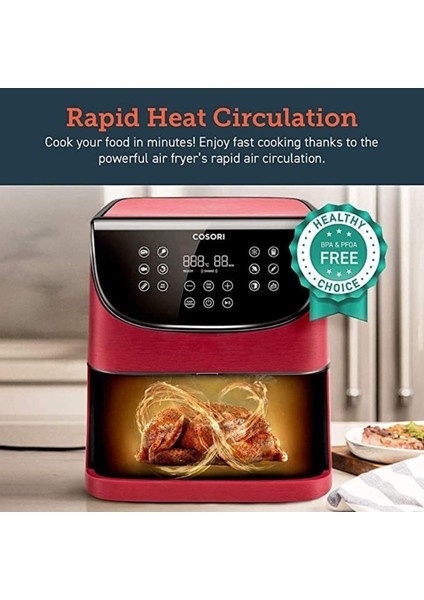 Dijital Dokunmatik Kırmızı Sıcak Hava Fritözü 5,5l Xxl fiyatları