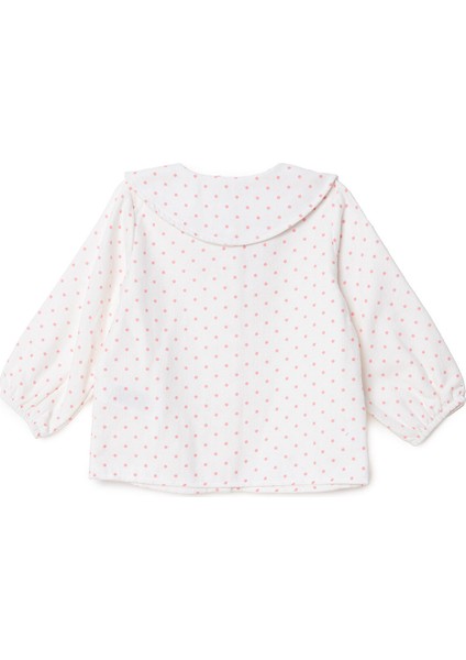 Kız Bebek Gömlek Düğmeli Bebe Yaka Uzun Kol fiyatları