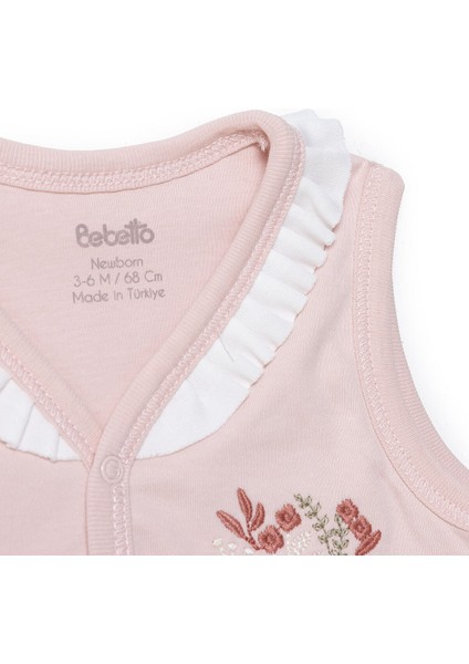 Kız Bebek Yenidoğan Tiny Florist Yelek Interlok V Yaka Atlet Kol modelleri