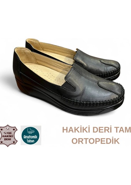 Hakiki Deri Kaymaz Taban Tam Ortopedik Anne Ayakkabısı