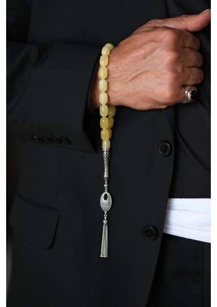 Özel Gümüş Tasarım Imame Orjinal Damla Kehribar Tesbih (Amber), (مسبحة قطرة كهريبار) fırsatları