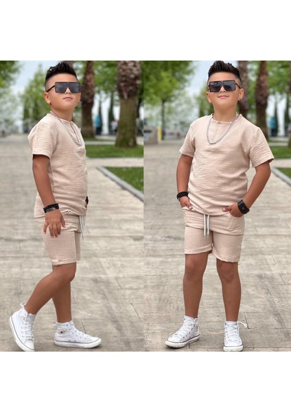 Erkek Çocuk Keten Şortlu Takım | 4/12 Yaş Arası modelleri