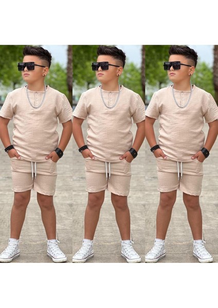 Erkek Çocuk Keten Şortlu Takım | 4/12 Yaş Arası fırsatları