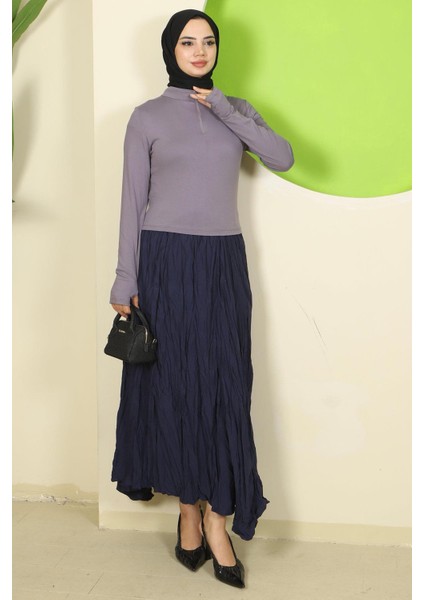 Yarım Fermuarlı Body Gri HM2830 fırsatları