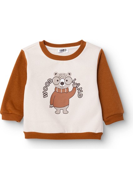 Erkek Bebek Woodland 1 Sweatshirt Şardonlu Bisiklet Yaka Uzun Kol