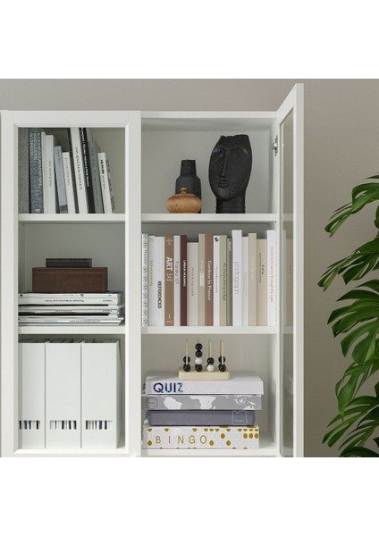 Cam/panel Kapaklı Kitaplık, Beyaz, 80X30X202 cm fırsatları