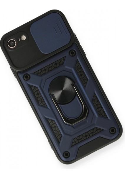 iPhone 7 Kılıf Pars Lens Yüzüklü Silikon - Lacivert modelleri