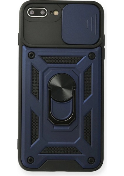 iPhone 7 Plus Kılıf Pars Lens Yüzüklü Silikon - Lacivert