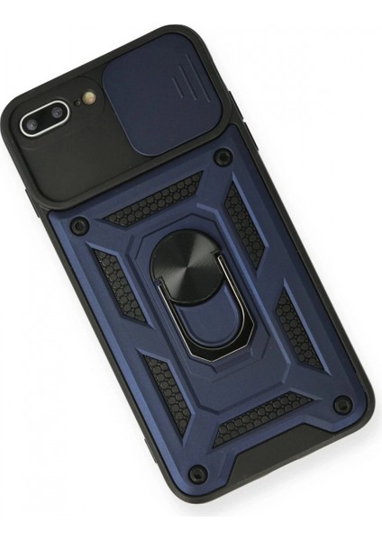 iPhone 7 Plus Kılıf Pars Lens Yüzüklü Silikon - Lacivert modelleri