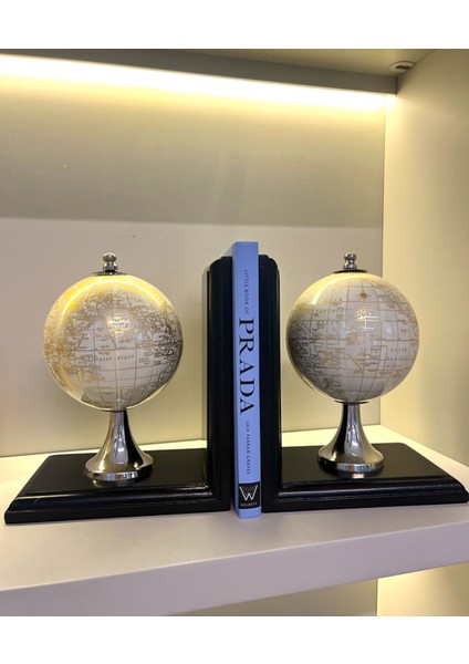 Ahşap Dünya Kitap Tutucu- Kitap Desteği