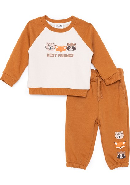 Erkek Bebek Woodland Boy 1 Eşofman Takımı Üç Iplik Bisiklet Yaka Uzun Kol Lastikli Paça