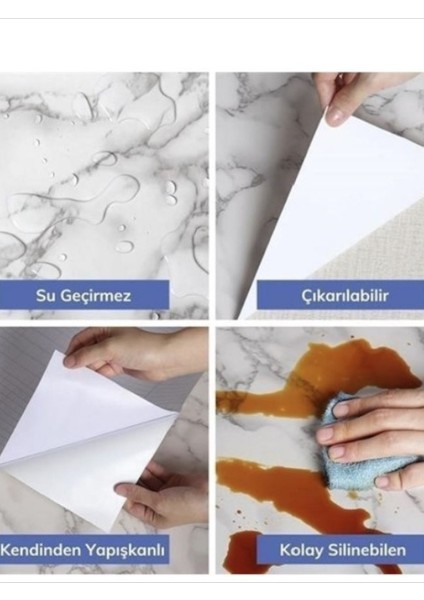 5mt x 60 cm Gri-Mavi-Siyah Mermer Desenli Masa Tezgah Mutfak Su Geçirmez Yapışkanlı Folyo Sticker fiyatları