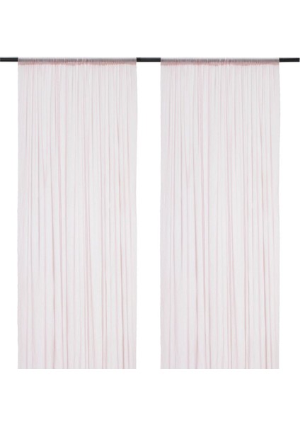 Tül Perde/2 Kanat, Pembe, 145X300 cm