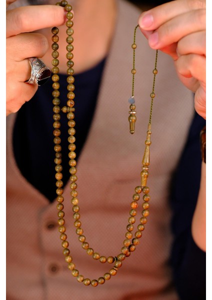 Yusuf Cevher Usta El Işçiliği Koleksiyonluk Kokulu Pelesenk 99'luk Namaz Zikir Tesbihi