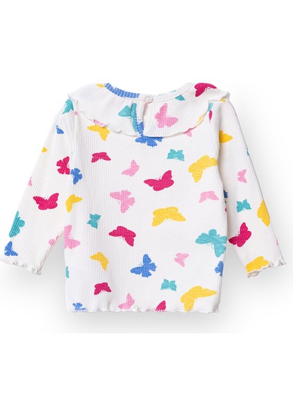 Kız Bebek Sweatshirt Düğmeli Bisiklet Yaka Uzun Kol fiyatları