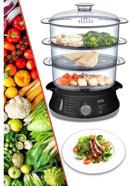 Zaman Ayarlı, 10 Litrelik, Bpa Içermeyen, Buharlı Pişirici fiyatları