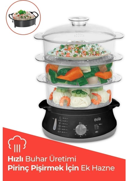 Zaman Ayarlı, 10 Litrelik, Bpa Içermeyen, Buharlı Pişirici modelleri