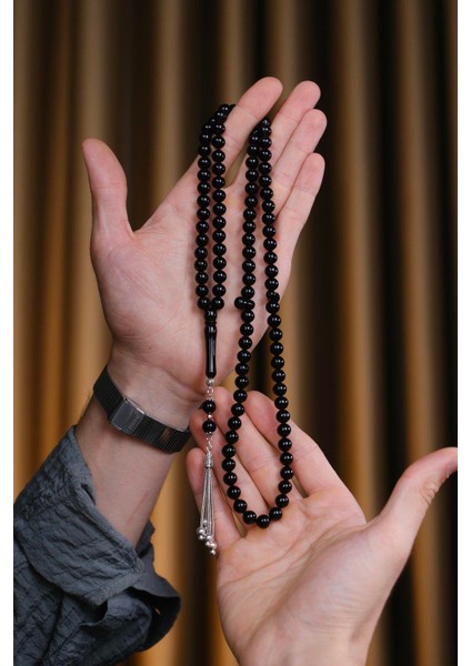 Üstad Ömer Aktaş Işçilik Gümüş Tasarım Erzurum Oltu 99'luk Namaz Zikir Tesbihi