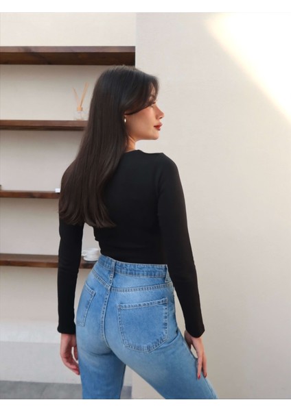 V Yaka Büzgü Detay Uzun Kollu Bluz modelleri