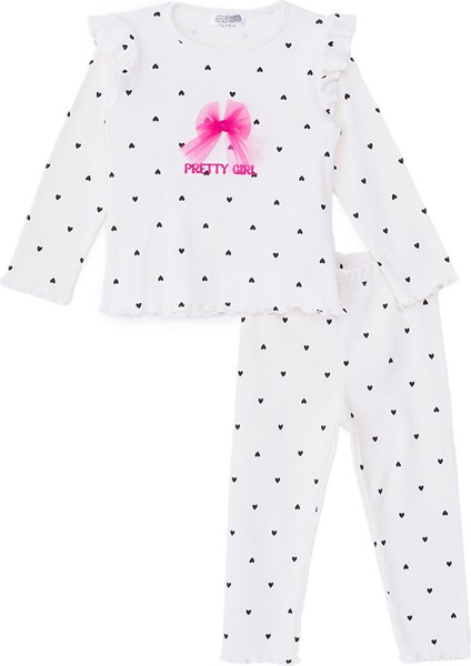 Kız Bebek Sweatshirt - Tayt Motto Girl Bisiklet Yaka Uzun Kol Reçme Paça