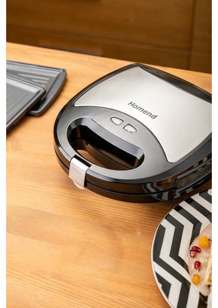 Çift Taraflı Izgara Tost Makinesi, Şık Siyah Tasarım