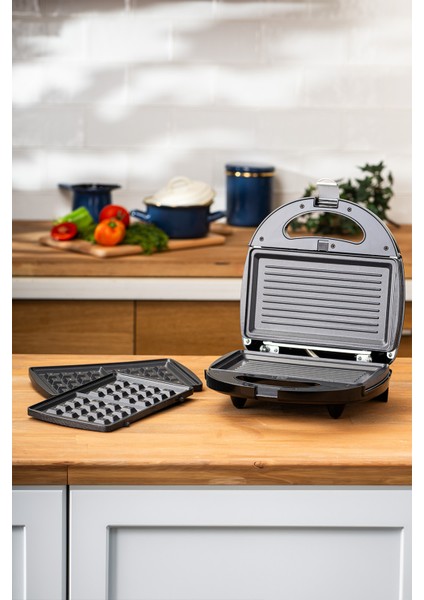 Çift Taraflı Izgara Tost Makinesi, Şık Siyah Tasarım modelleri