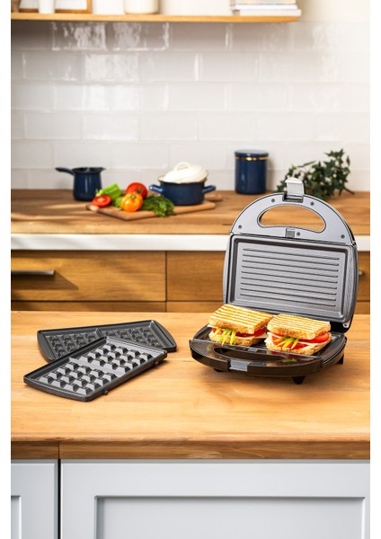 Çift Taraflı Izgara Tost Makinesi, Şık Siyah Tasarım fırsatları