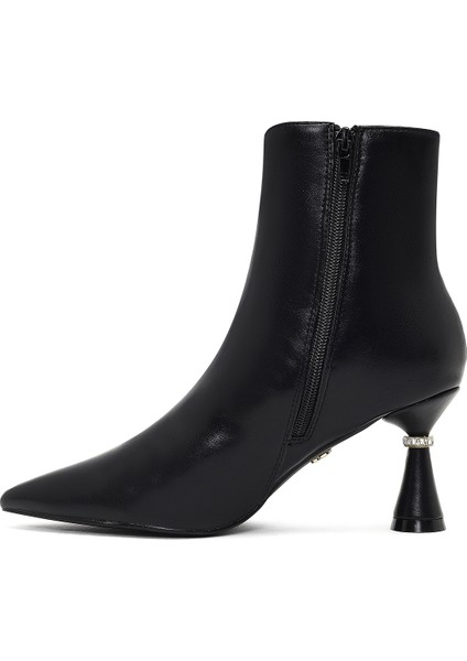 Kadın Siyah Fermuarlı Taş Detaylı Topuklu Bot 25AFE480918 fırsatları