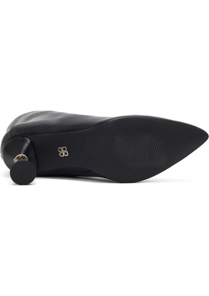 Kadın Siyah Fermuarlı Taş Detaylı Topuklu Bot 25AFE480918