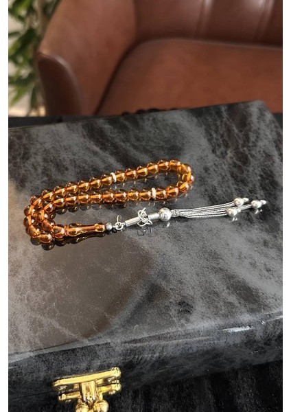 Mini Bürokrat Boy Gümüş Tasarım Damla Kehribar Tesbih (Amber), (مسبحة قطرة كهريبار) fiyatları
