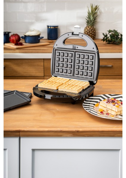 Çift Taraflı Izgara Tost Makinesi, Şık Siyah Tasarım