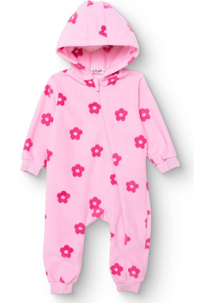 Kız Bebek Polar Patiksiz Tulum Uzun Kol Lastikli Paça