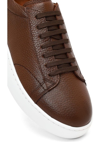 Erkek Taba Bağcıklı Kalın Tabanlı Deri Sneaker 25WFD8240FT