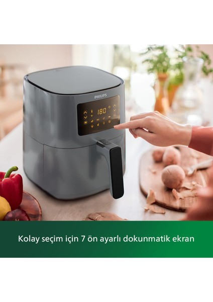 Gri Renkli 5000 Serisi Hava Pişirici, Uzaktan Bağlantı Özelliğiyle Kullanım Rahatı indirimleri