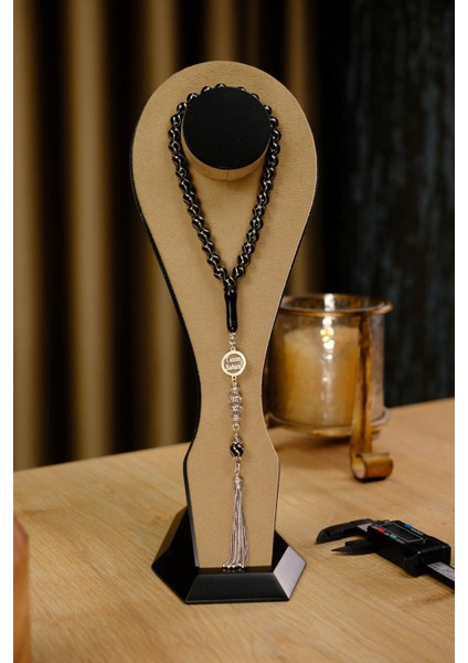 Gümüş Tasarım Canım Babam Tesbihi Kişiye Özel Tasarım Oltu Taşı Çeşm-I Bülbül Motif indirimleri