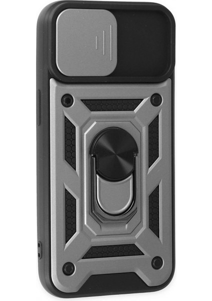 iPhone 14 Kılıf Pars Lens Yüzüklü Silikon - Gümüş fiyatları