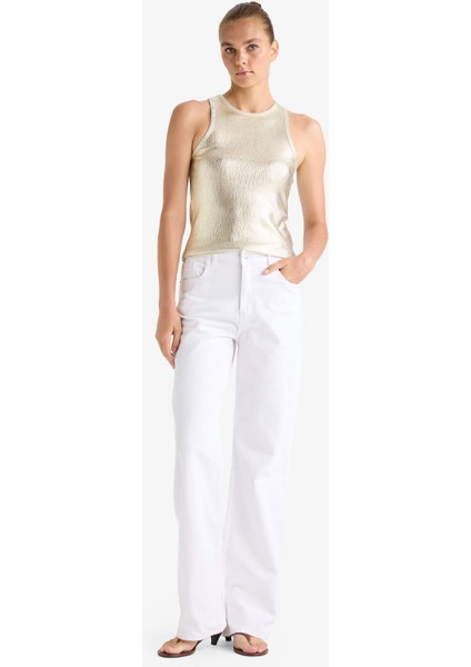 Slim Fit Dar Kesim Halter Yaka Fitilli Kaşkorse Parlak Kumaş Atlet G2531AX25AU fiyatları