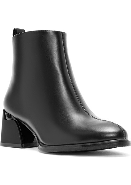 Kadın Siyah Fermuarlı Topuklu Bot 25WFE400718