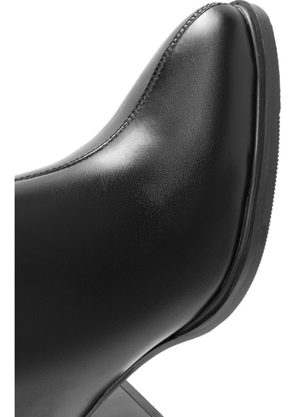 Kadın Siyah Fermuarlı Topuklu Bot 25WFE400718