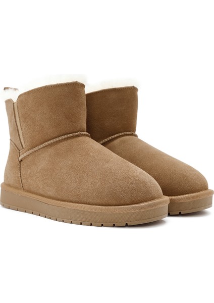 Kadın Camel Süet Deri Teddy Bot 25WFD478310 fırsatları
