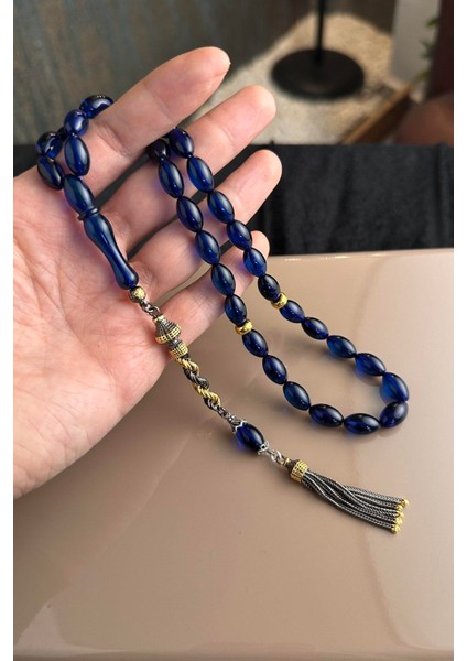 mavi Bitki Pigmentli damla Kehribar Basic Model Gümüş Burma Tasarım Tesbih(Amber), (مسبحة قطرة كهريبار) modelleri