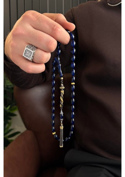 mavi Bitki Pigmentli damla Kehribar Basic Model Gümüş Burma Tasarım Tesbih(Amber), (مسبحة قطرة كهريبار) indirimleri