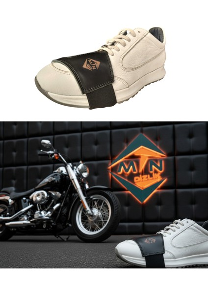 Mak77 Motosiklet Ayakkabı koruma pedleri, vites ayakkabı koruyucu, motosiklet vites pedi , Motosiklet deri aksesuar (siyah)