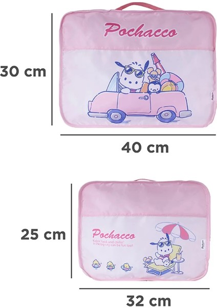 Sanrio Lisanslı Seyahat Çantası (2 Adet) - Pochacco modelleri