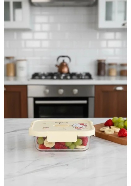 Sanrio Lisanslı Cam Gıda Saklama Kabı (640ML) - Hello Kitty