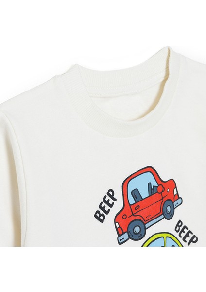 Erkek Bebek Basic Sweatshirt Şardonlu Bisiklet Yaka Uzun Kol modelleri